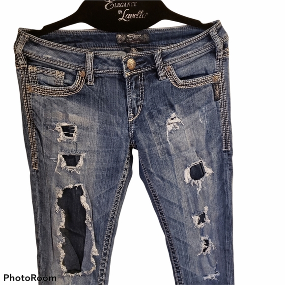 Silver Jeans • Aiko Skinny • Distressed • 29Wx33L - Picture 2 of 5